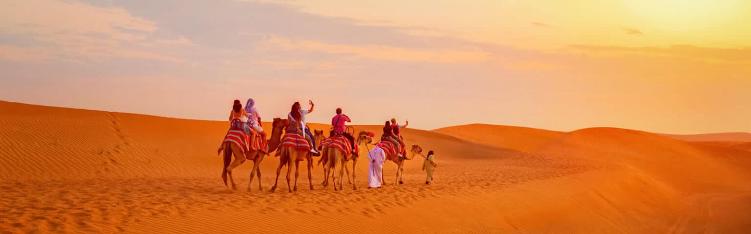 camel riding friendly Dubai desert safari for family