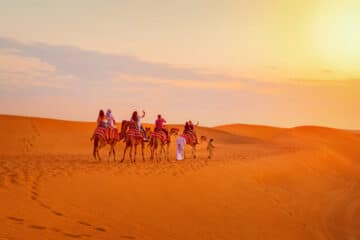 camel riding friendly Dubai desert safari for family