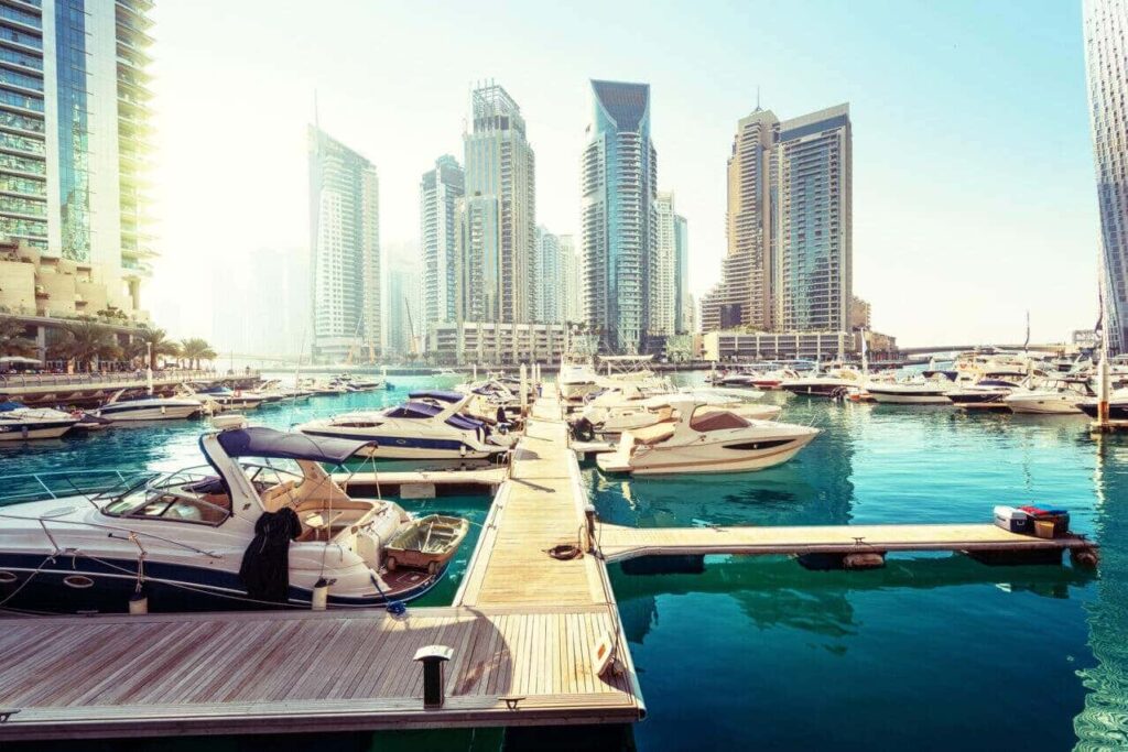 Dubai Marina at sunset