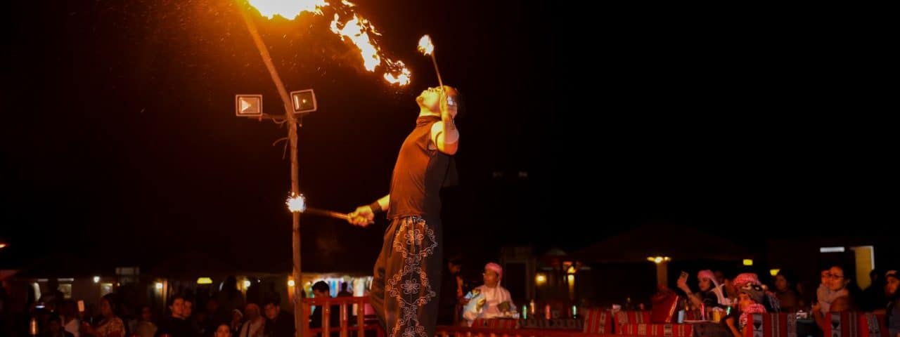 fire show in Dubai desert safari